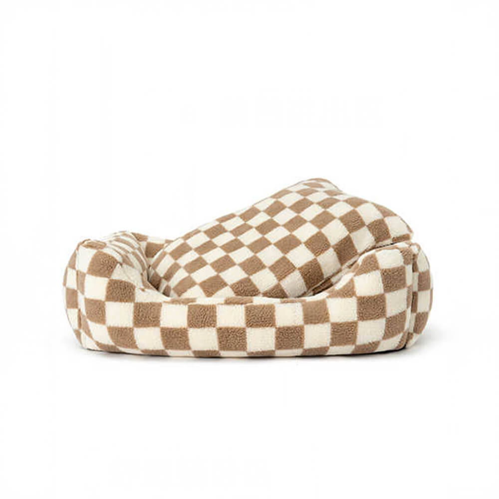 Stylish Checkerboard Warmth Removable Washable Dog Sofa Bed