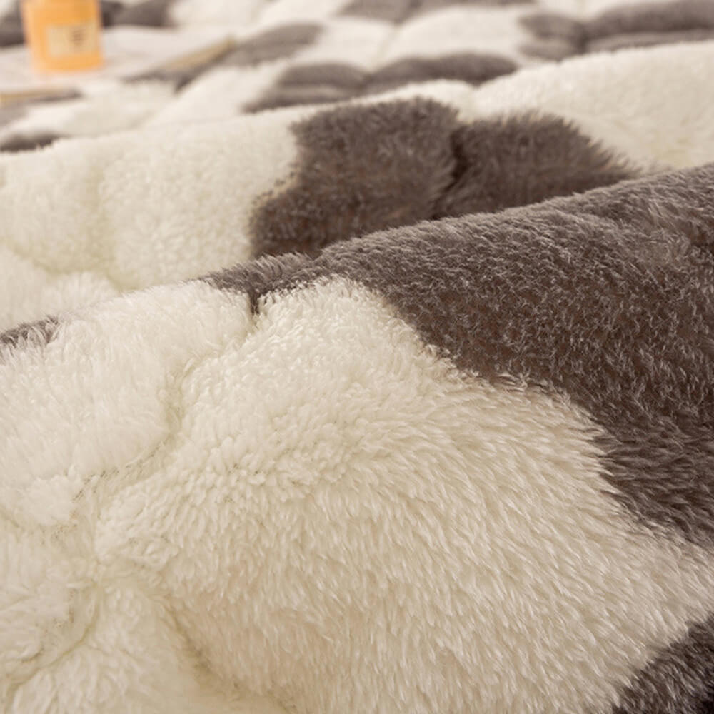 Topper de plataforma de felpa y funda de almohada