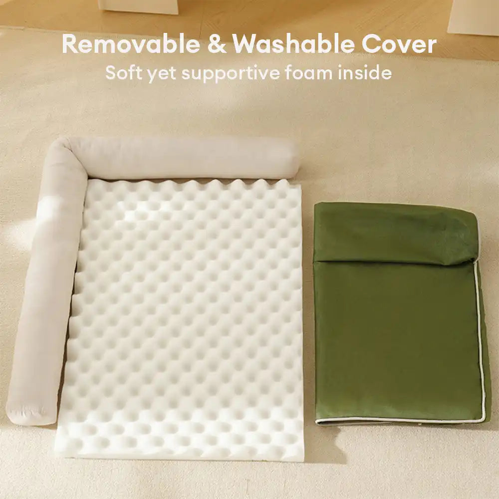 Cama ortopédica de espuma de huevo impermeable con lados de perros grandes para refugios