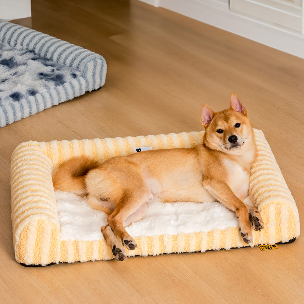 Deluxe Fluffy Full Support Ansieving Larm Bed para perros