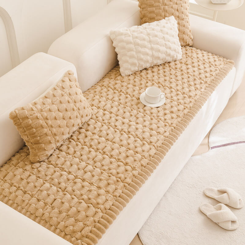 Honeycomb Plush Thickened Soft Sofa Decoration Pet Mat Couch Cover