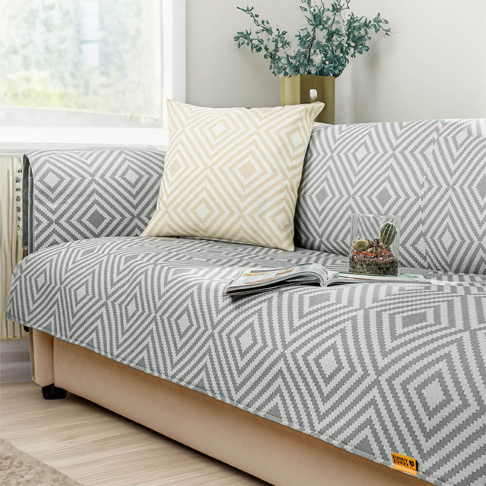 Divano geometrico di raffreddamento in seta ghiacciata copri protezione antimicrobica