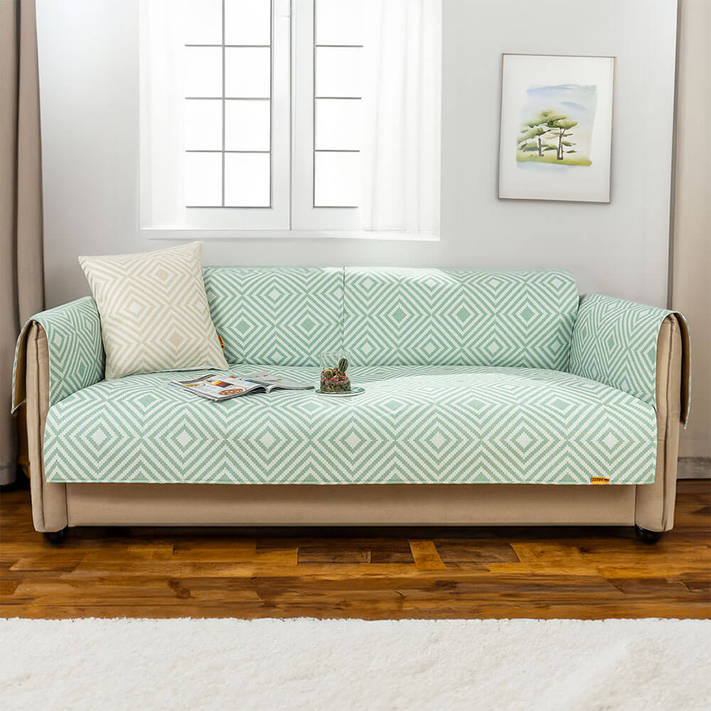 Divano geometrico di raffreddamento in seta ghiacciata copri protezione antimicrobica