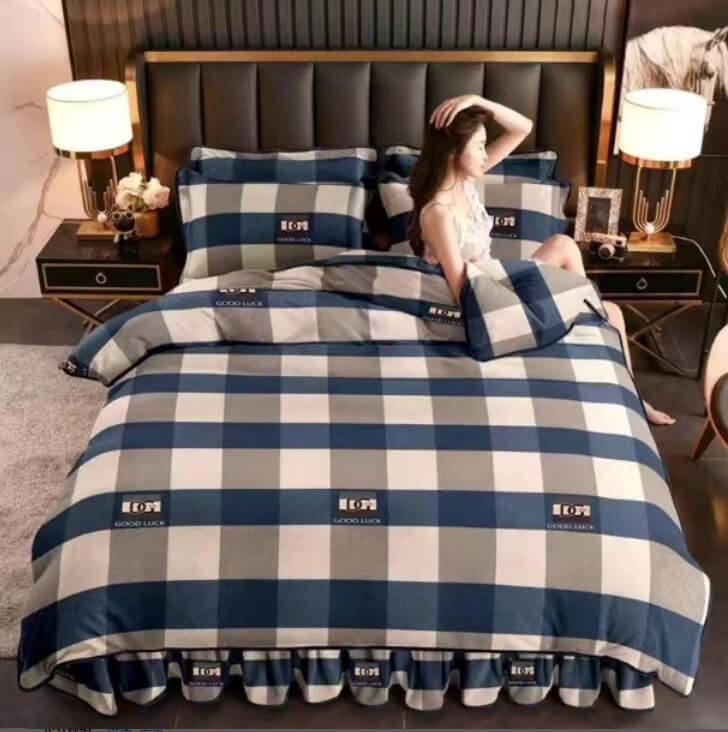 Ensemble de draps de lit en velours de lait confortable et épais de style moderne