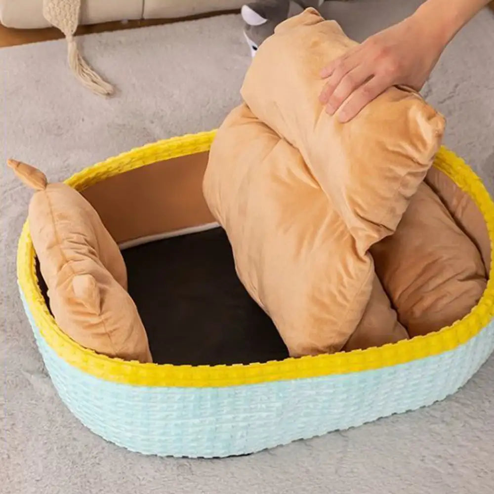 Neck Support Soft Heighten Frame Deep Sleep Pet Lounger Pillow Dog Bed