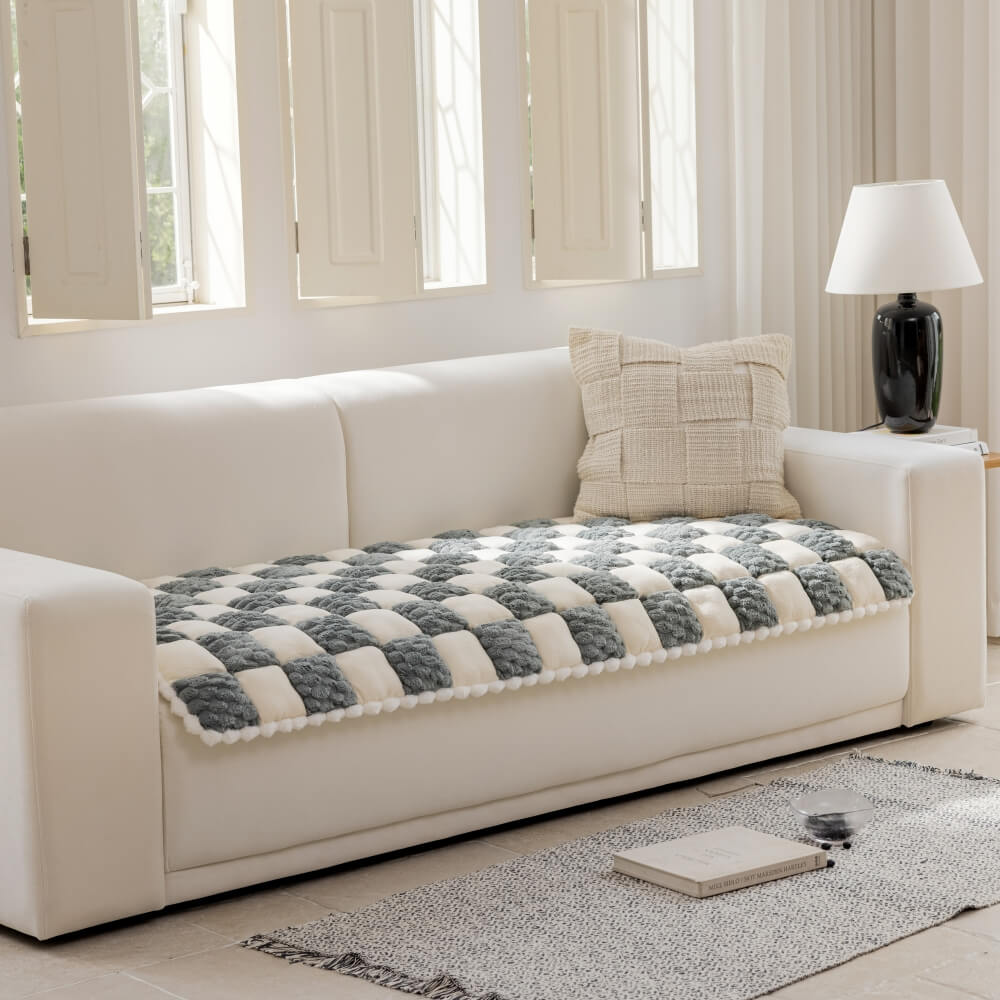 Peluche copertura di divano di divano divano a blocchi a blocco a mano peluche.