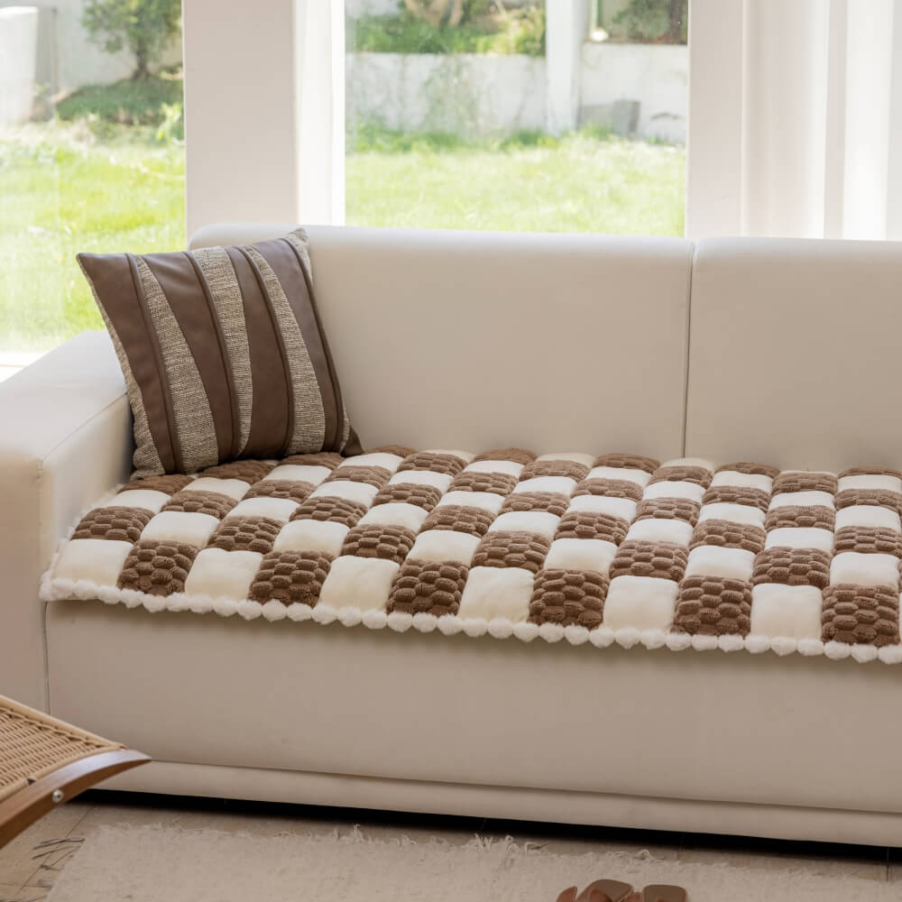 Peluche copertura di divano di divano divano a blocchi a blocco a mano peluche.