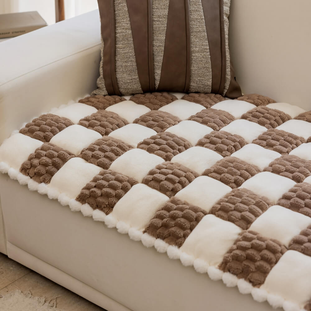 Peluche copertura di divano di divano divano a blocchi a blocco a mano peluche.