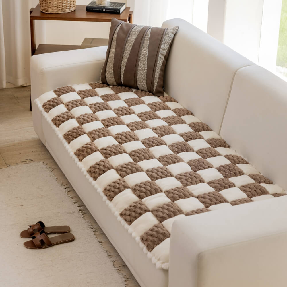 Peluche copertura di divano di divano divano a blocchi a blocco a mano peluche.