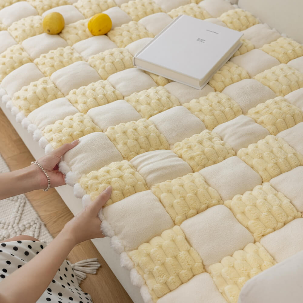 Peluche copertura di divano di divano divano a blocchi a blocco a mano peluche.