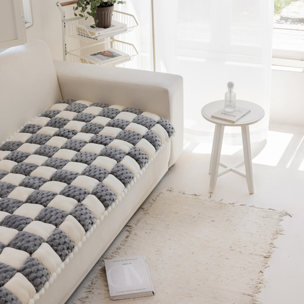 Peluche copertura di divano di divano divano a blocchi a blocco a mano peluche.