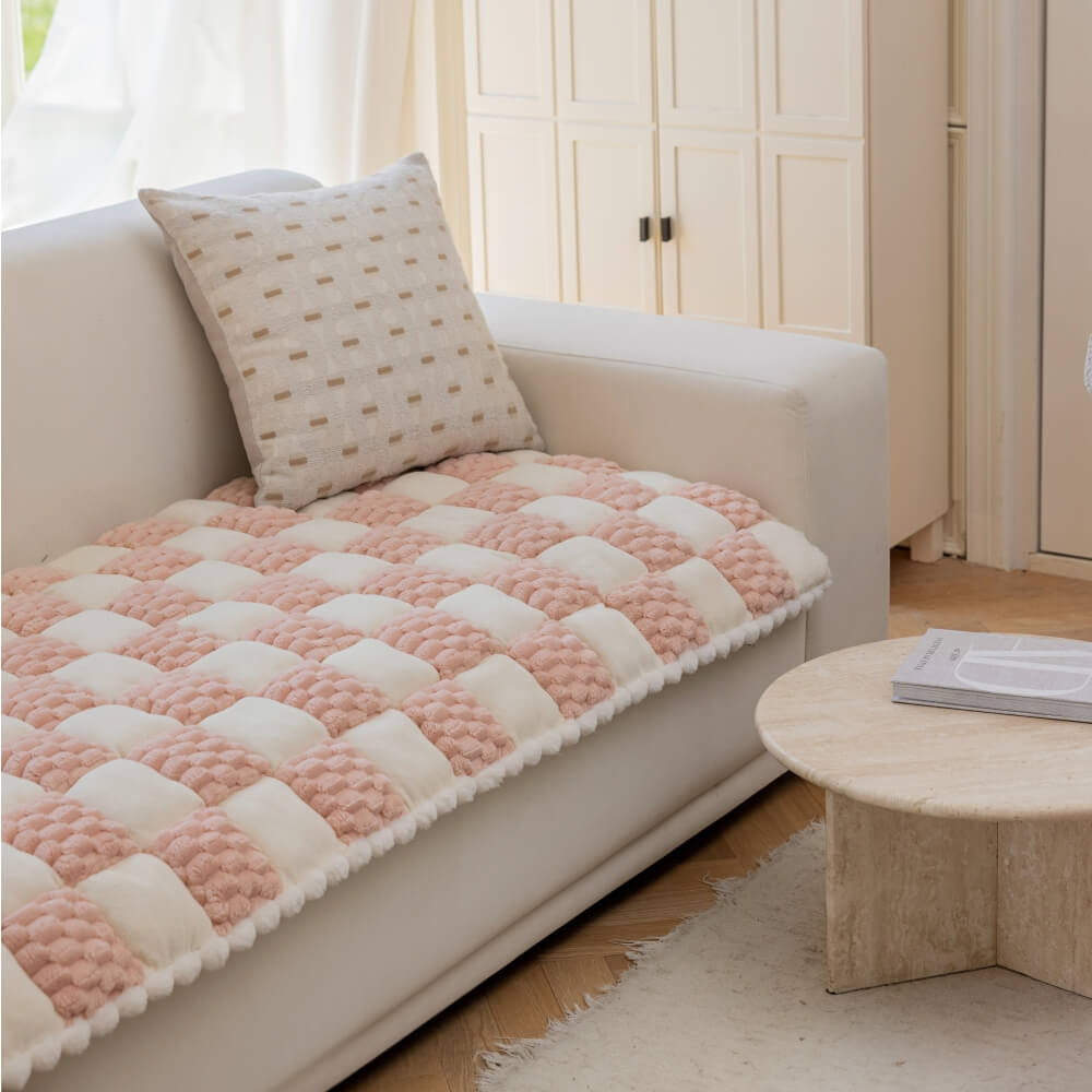 Peluche copertura di divano di divano divano a blocchi a blocco a mano peluche.