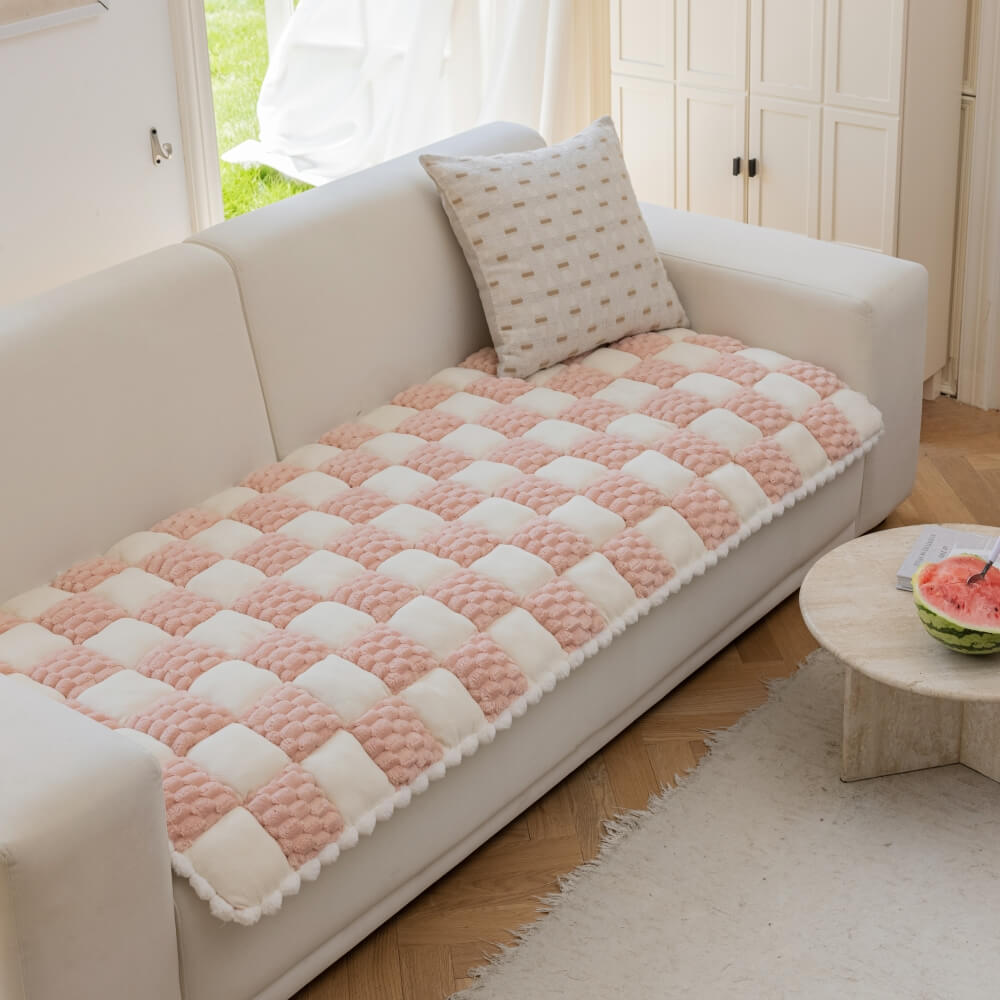 Peluche copertura di divano di divano divano a blocchi a blocco a mano peluche.