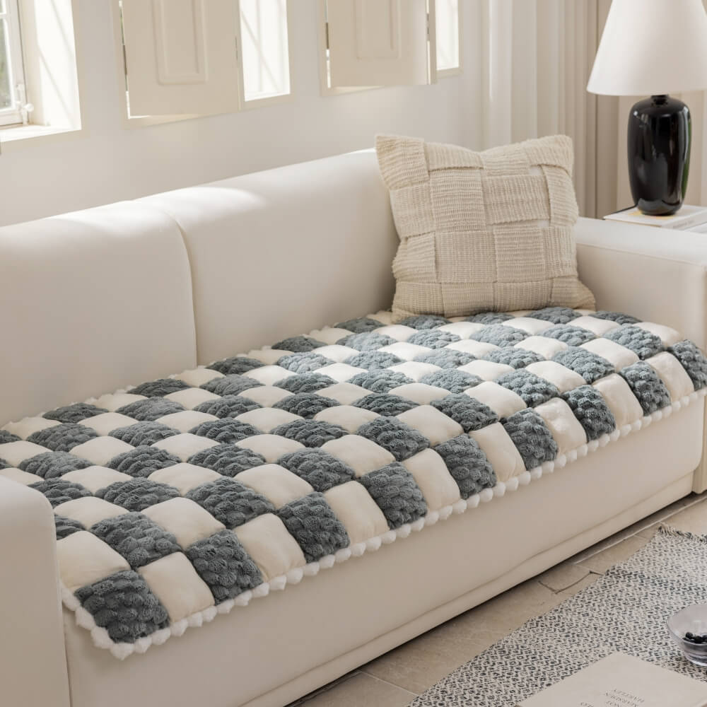 Peluche copertura di divano di divano divano a blocchi a blocco a mano peluche.