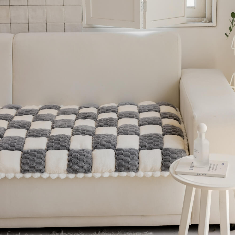 Peluche copertura di divano di divano divano a blocchi a blocco a mano peluche.