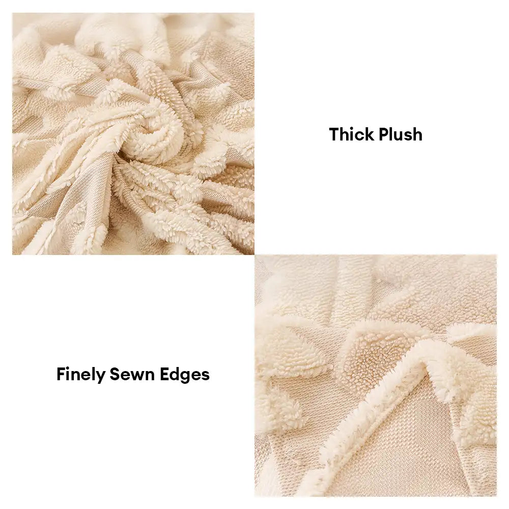 Plush Thickened Geometric Pattern Furniture Blanket Throw Couch Cover