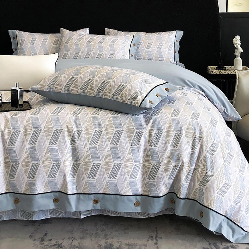 Set di pulsanti di cotone geometrici colorati geometrici