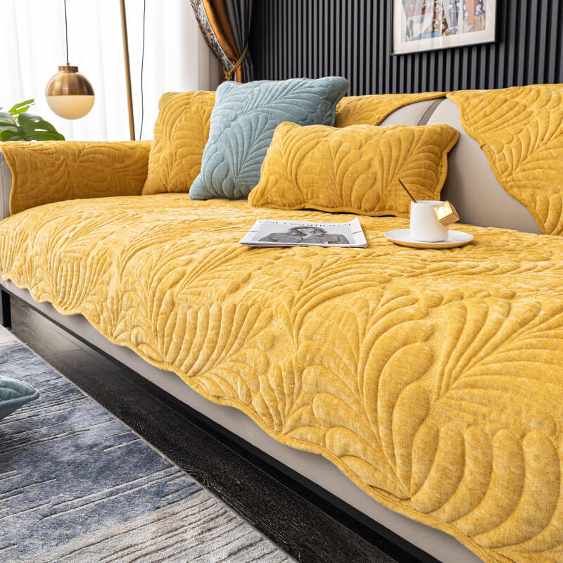 Mat de algodón de hoja Cubierta de sofá protectora anti-Scratch Mat