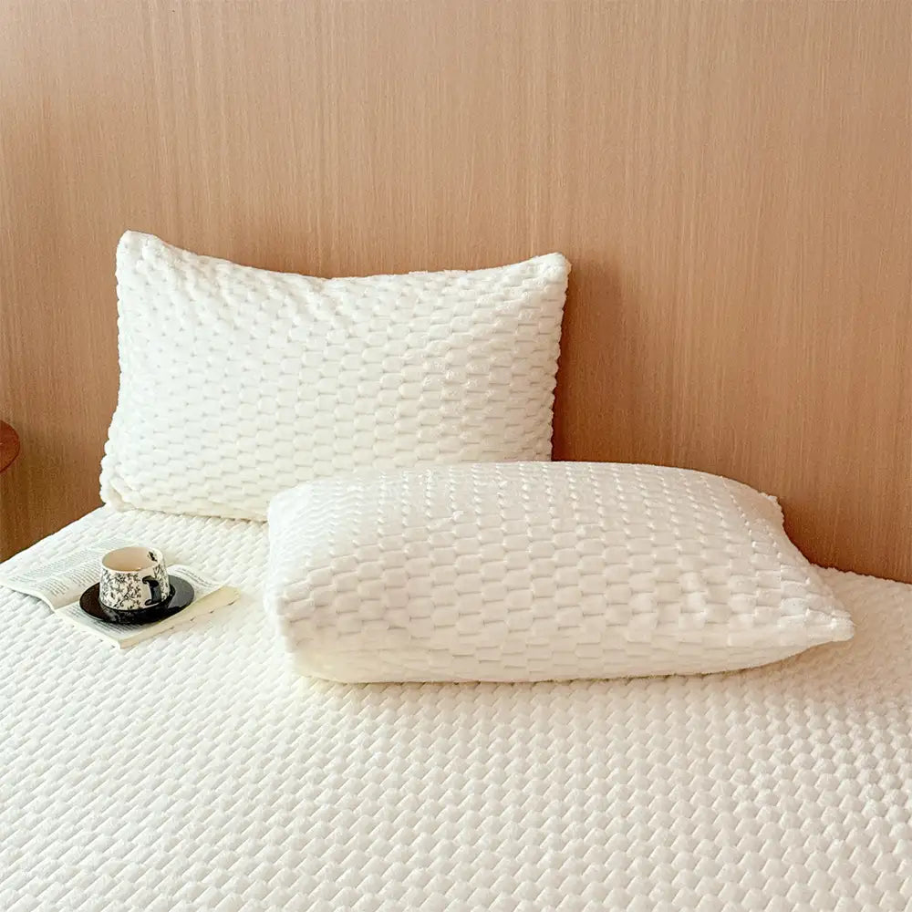 Spannbettlaken-Matratzenbezug im Barock-Stil mit Prägung aus warmem Milchsamt