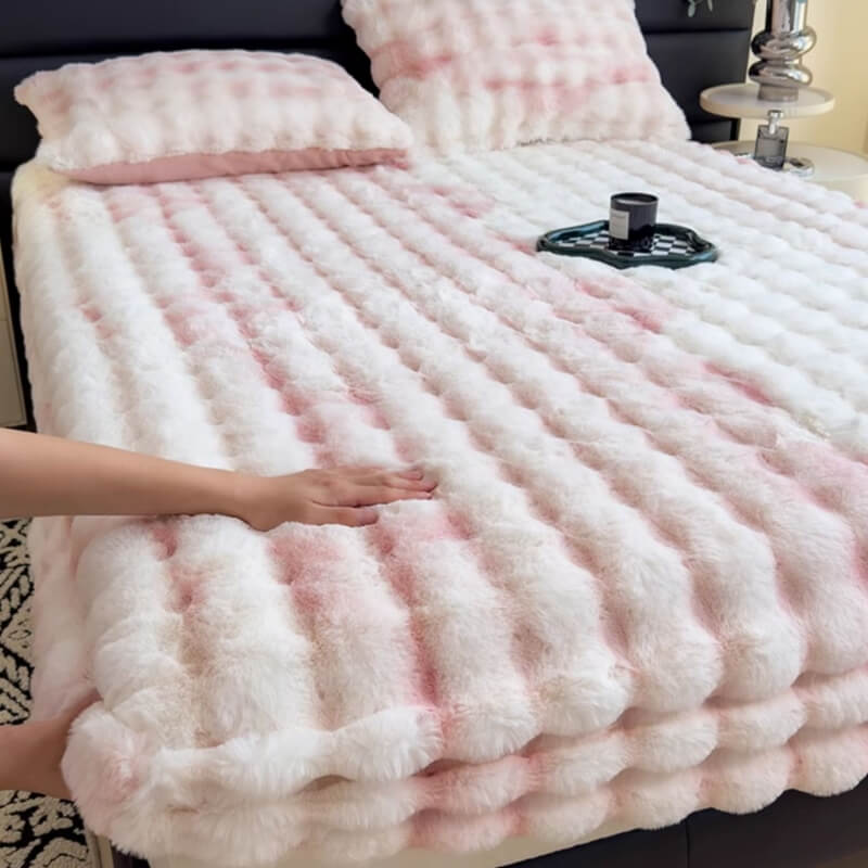 Foglio a monte del materasso peluche in finta coniglio super morbido