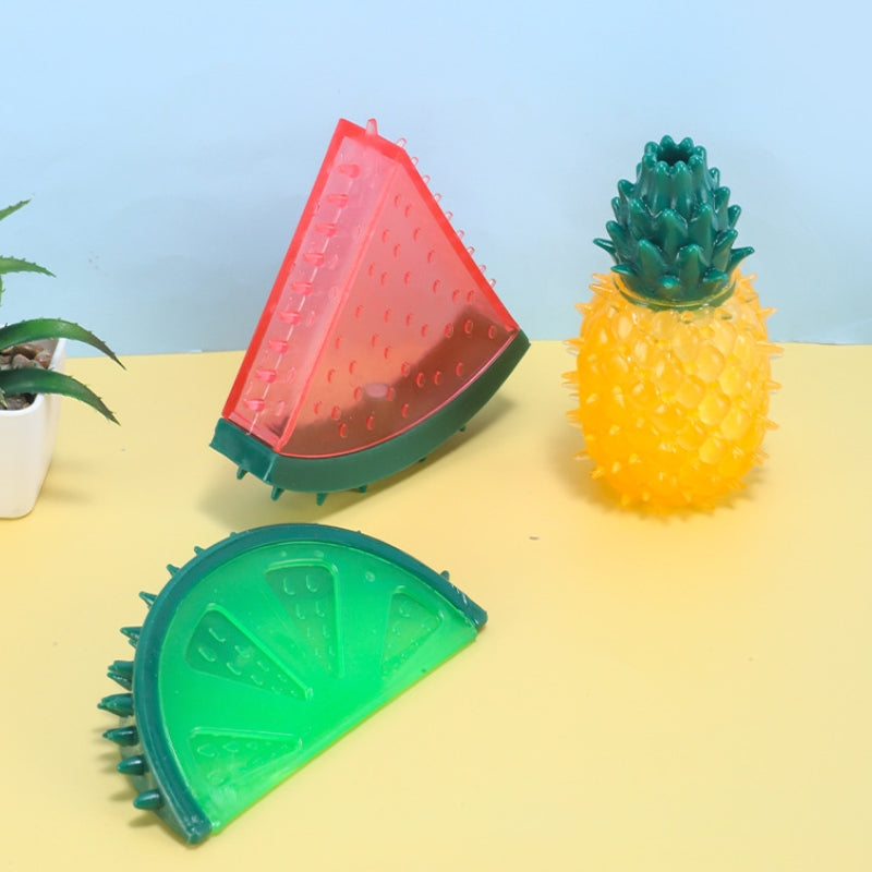 Toyos para perros de forma de fruta congelada llena de agua de goma de goma