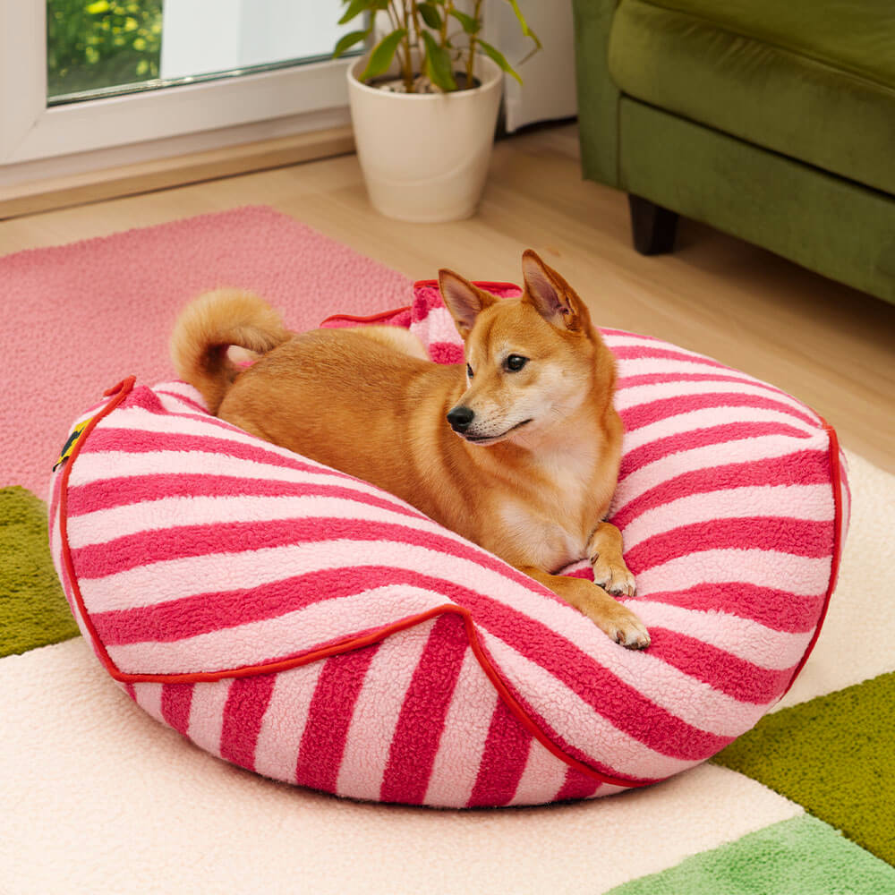Modello a strisce alla moda Polygonal Cogoning Bean Bag Dog