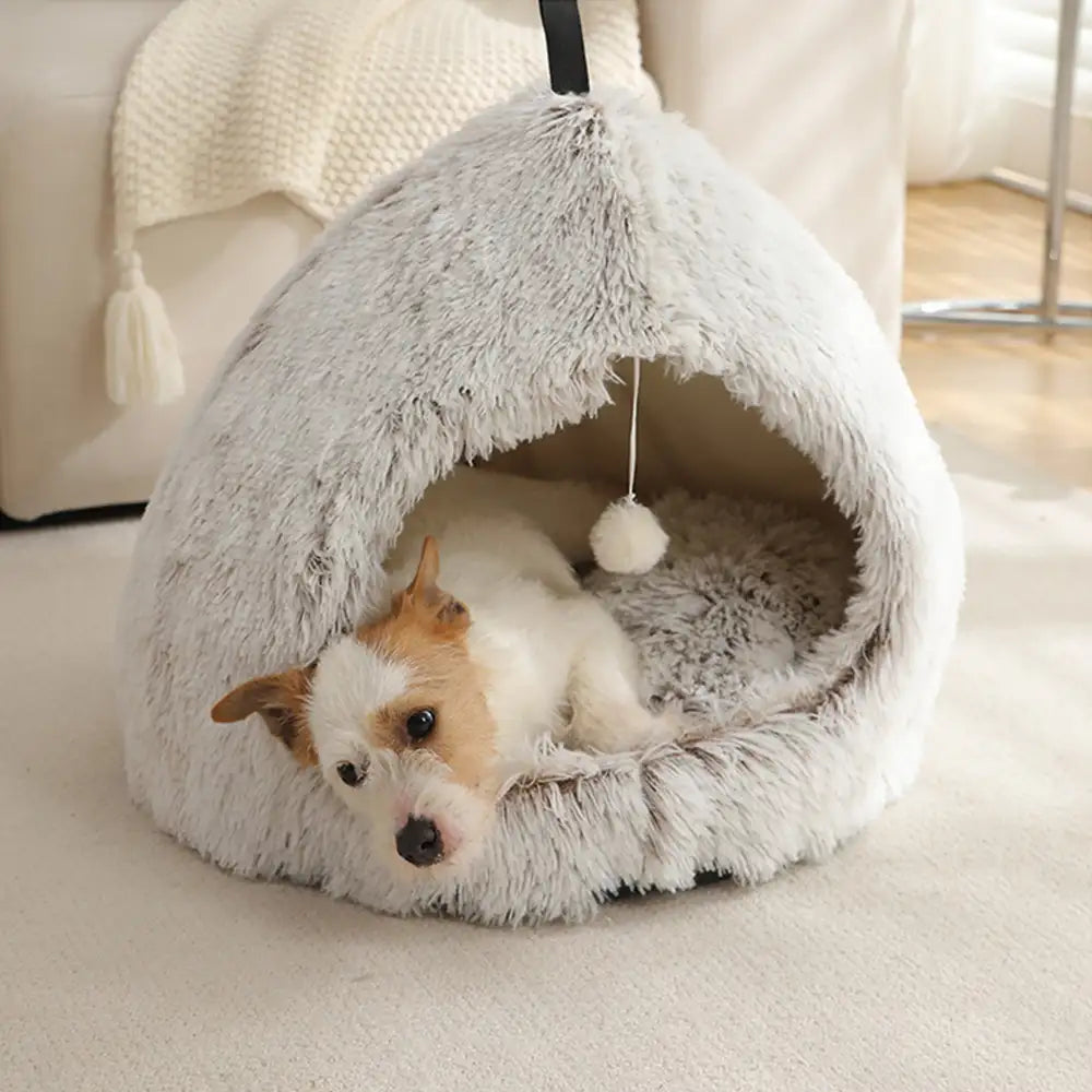 Warm Plush Cozy Hideaway Cat Cave Dog Bed