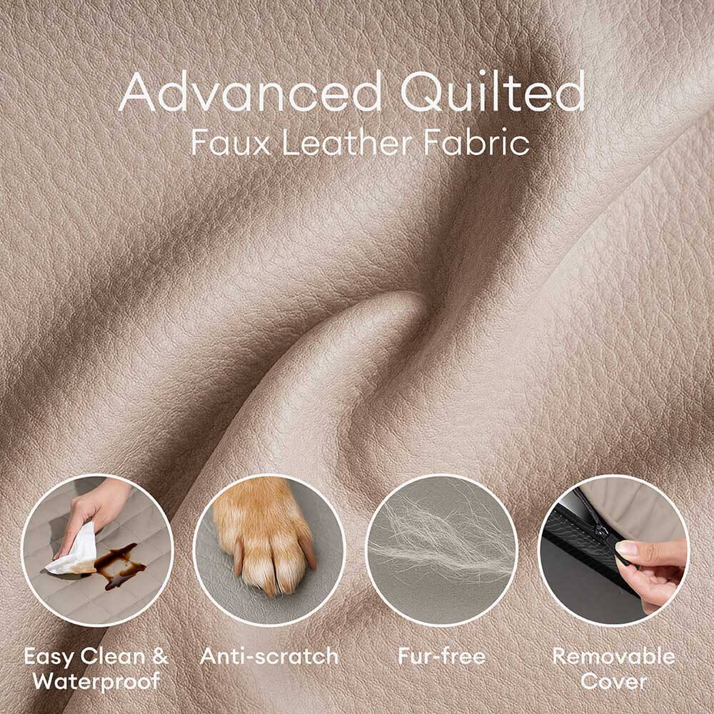 Luxe Faux Leather Foldable Orthopedic Large Dog Bed - CoreLounge