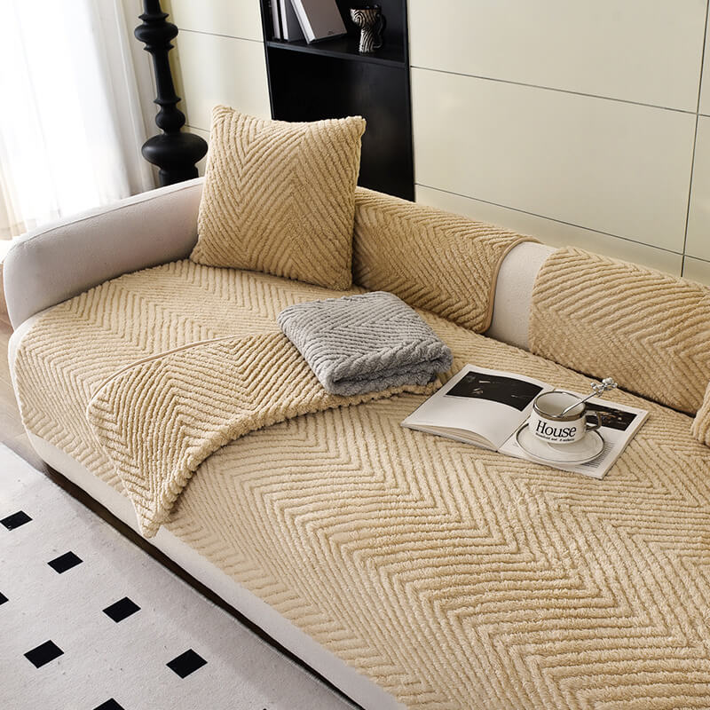 Coperchio di divano non slip di peluche addensato