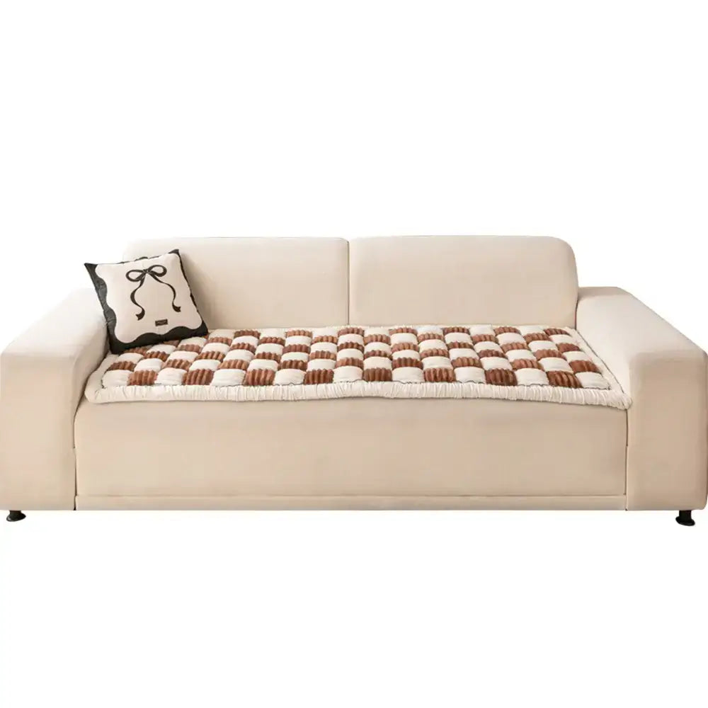 Coperchio per cagnolo per cagnolino a quadrato a quadri a quadri piena di crema