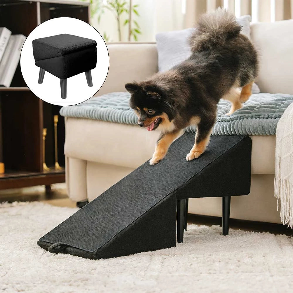 Paso de madera convertible 2 en 1 taburete de rampa para perros