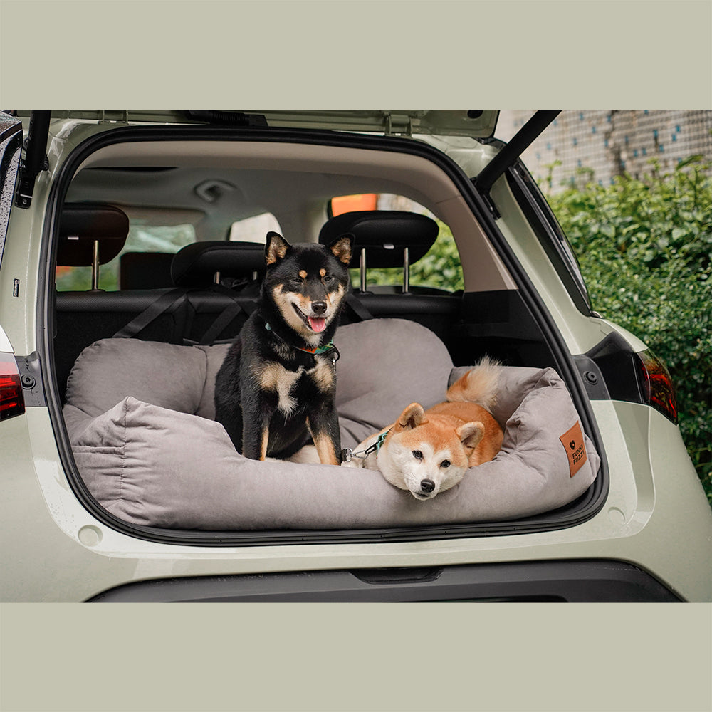 Travel Bolster Safety Medium Large Dog Car Back Seat Bed - FUNNYFUZZY