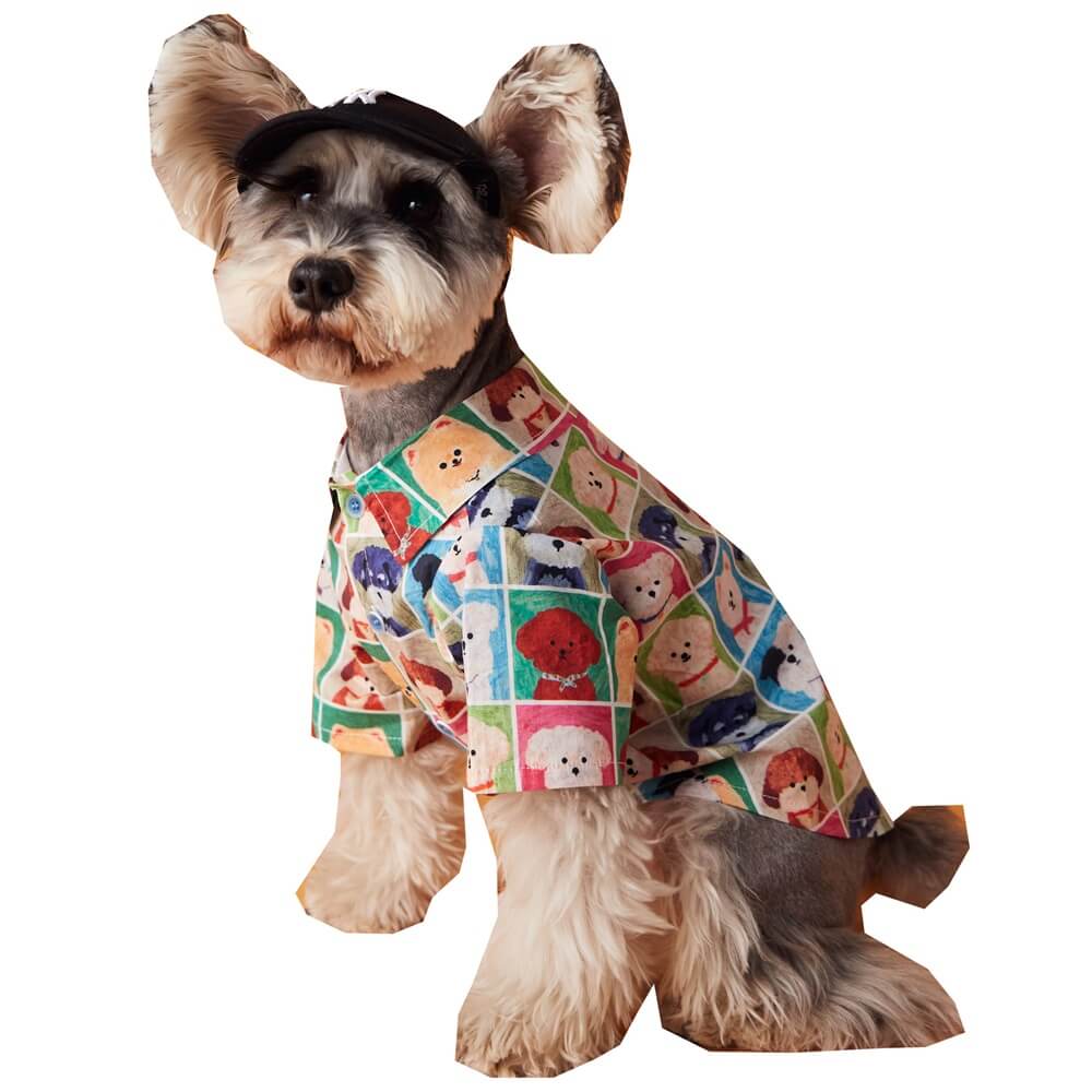 Ropa de cabeza de perro estampada linda de moda de verano para perros para mascotas pequeñas a medianas