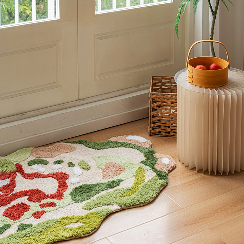 Forest Flocking Moss Rug Irregular Floor Mat Pet Mat