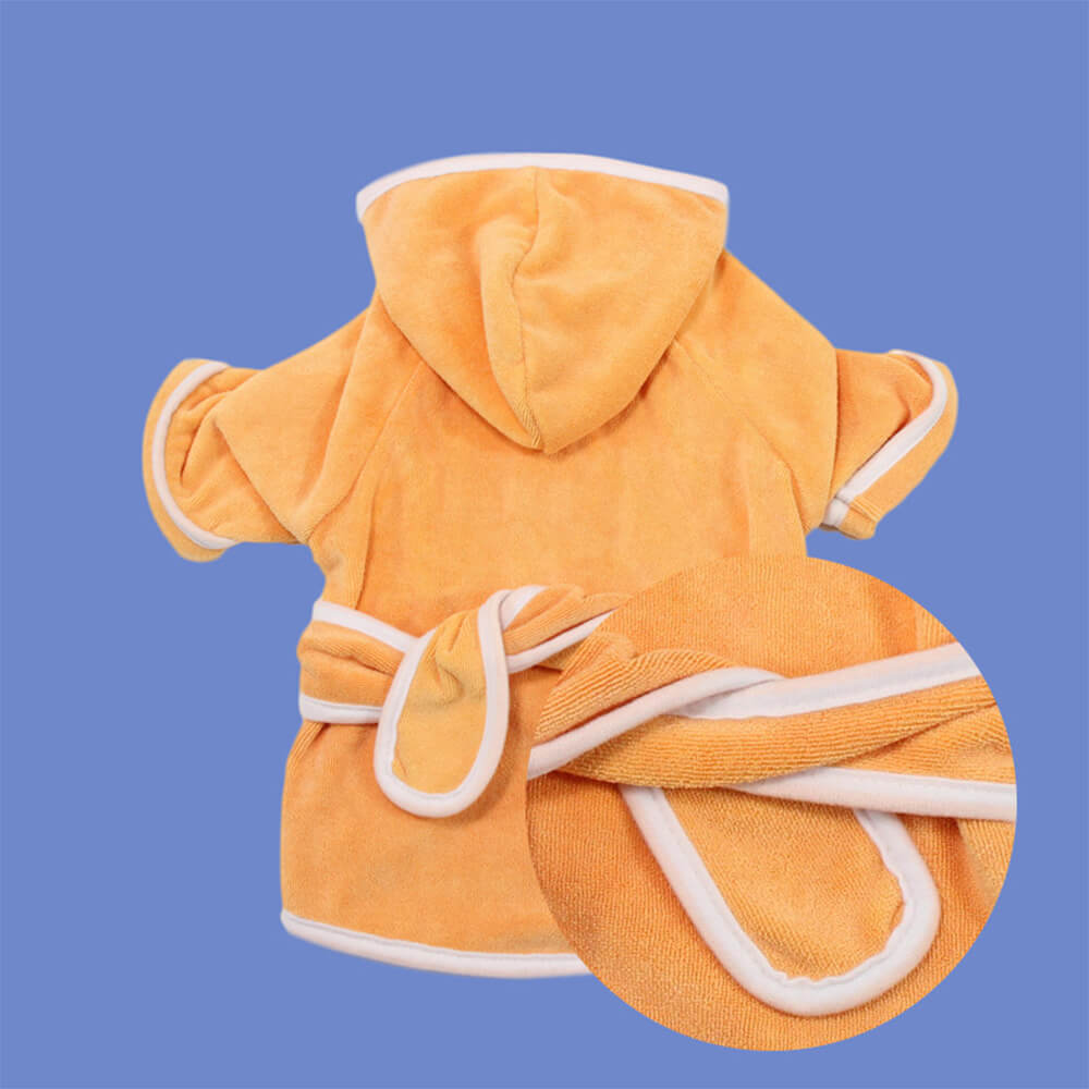 Microfiber Fast Drying Absorbent Dog Hooded Bathrobe Pajama