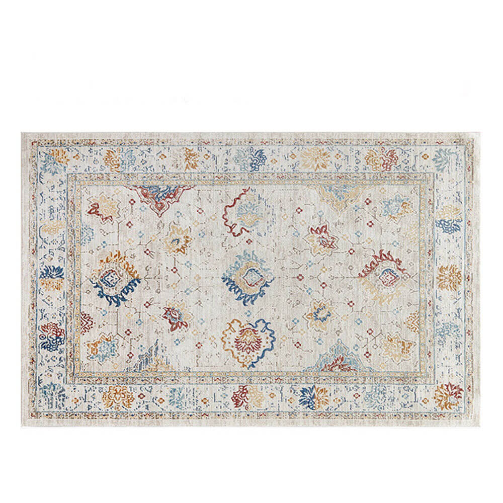 Vintage Blue & Cream Pet-Friendly Area Rug - Timeless Elegance for Your Home