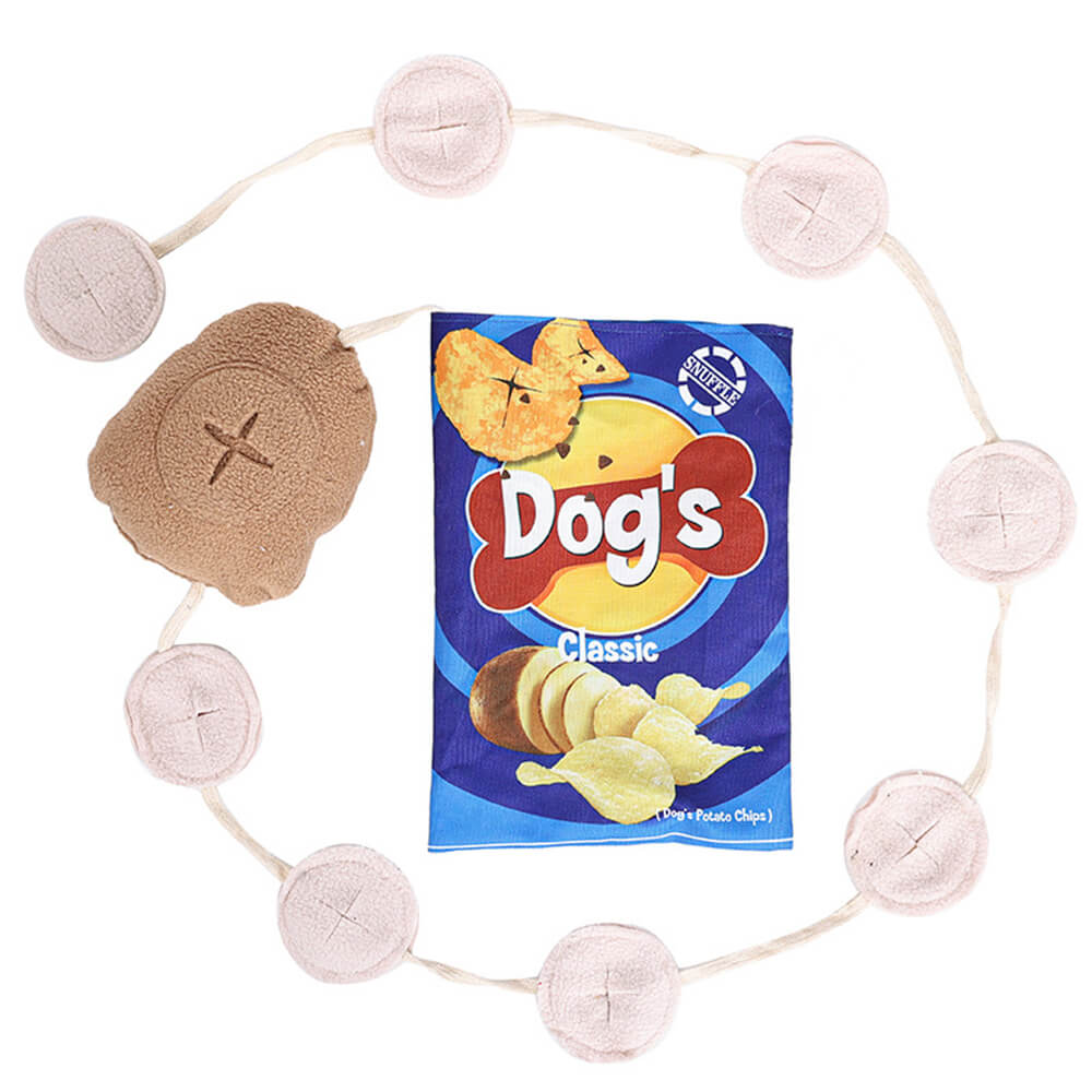 Potato Chips Interactive Slow Feeder Squeaky Snuffle Dog Toy