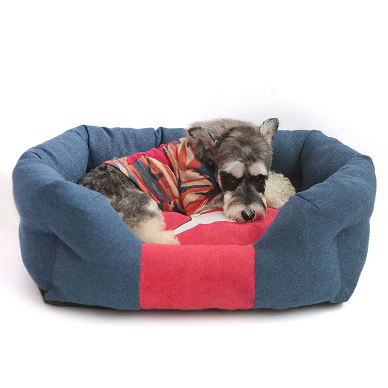 Cama cómoda para perros con colores contrastantes cálidos y de moda para todas las estaciones