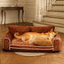 Deluxe Silk Velvet Removable Bolster Orthopedic Dog Bed With Pillow - RegalRest
