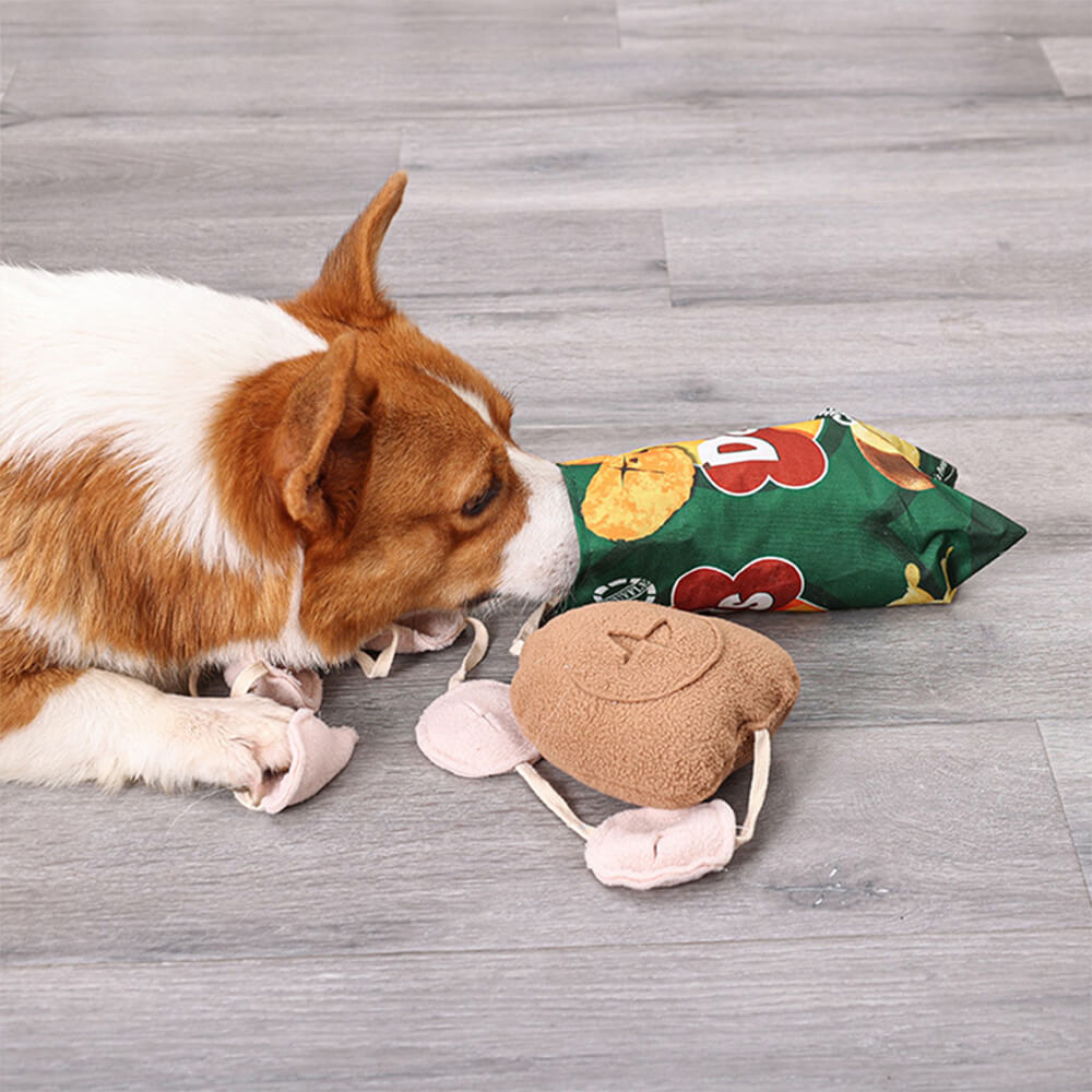 Potato Chips Interaktives Slow Feeder Quietschendes Schnüffel-Hundespielzeug