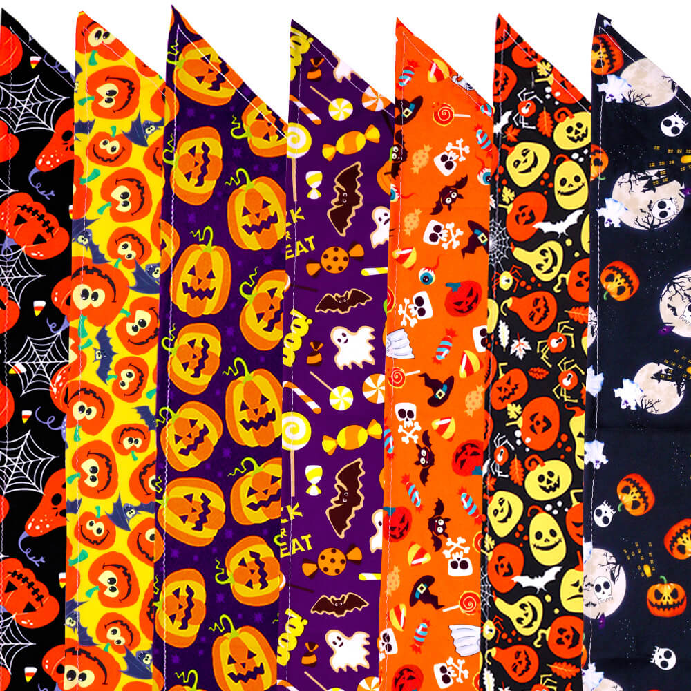 Halloween Pet Triangle Bandana | Skull, Ghost & Pumpkin Dog Cat Bandana