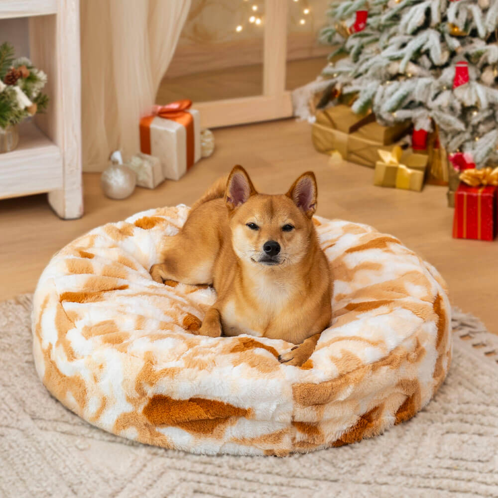 Camas redondas para perros Cloudy Fluffy Calming Donuts