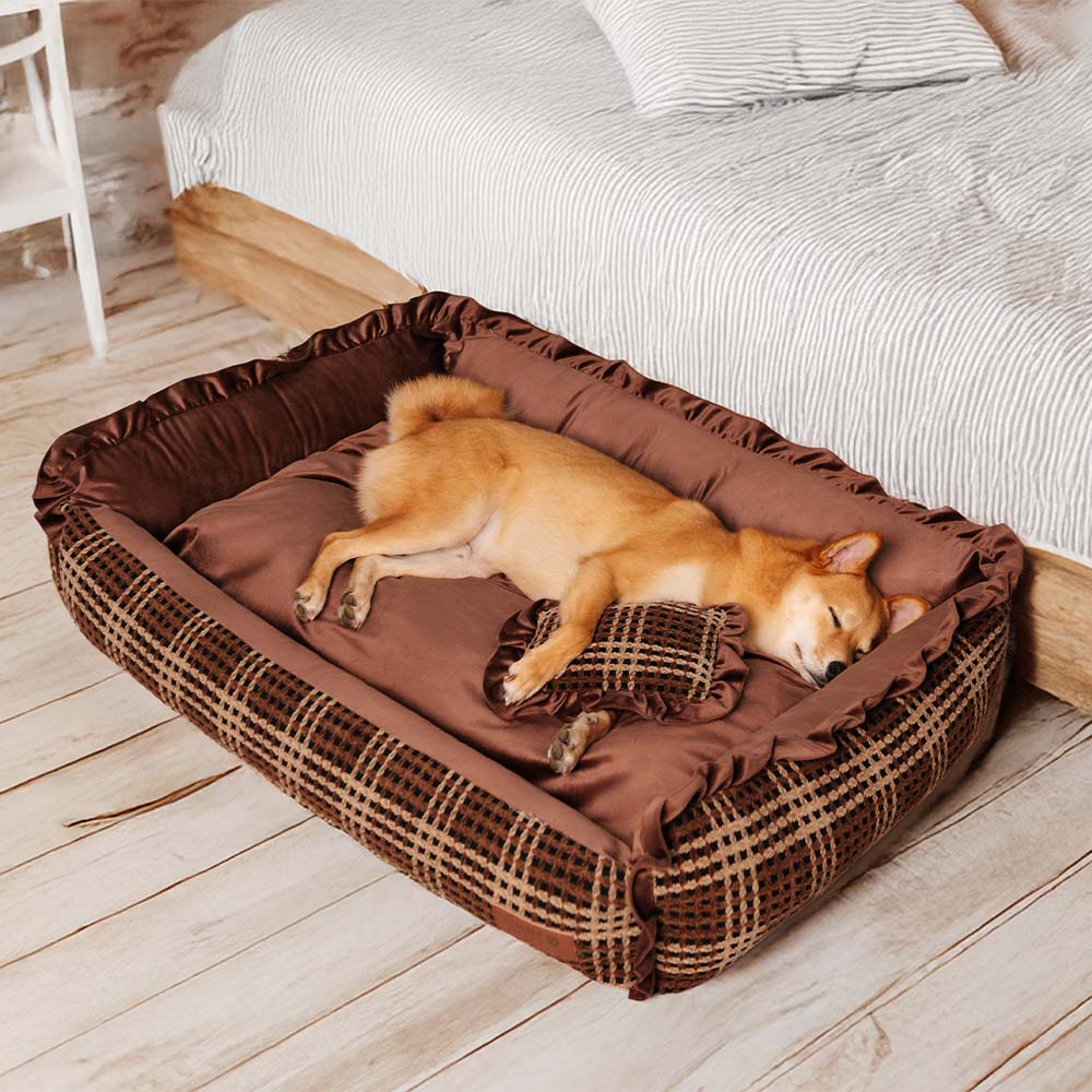 Classic Luxury Washable Cozy Bolster Dog Bed- Bliss Napper