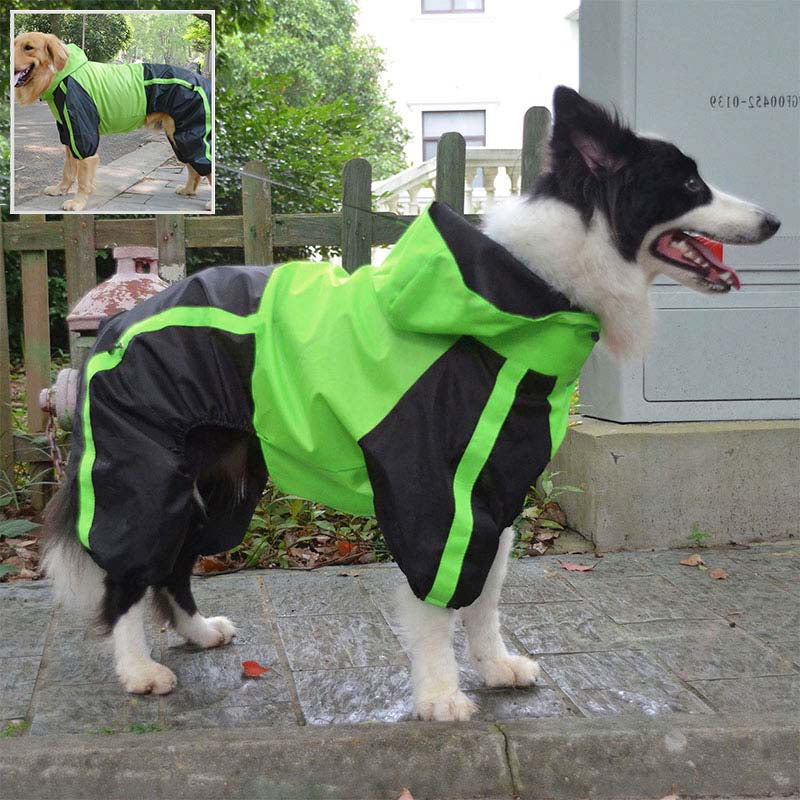 Wasserdichter Hunde-Regenmantel aus Oxford-Gewebe mit Beinen und Kapuze