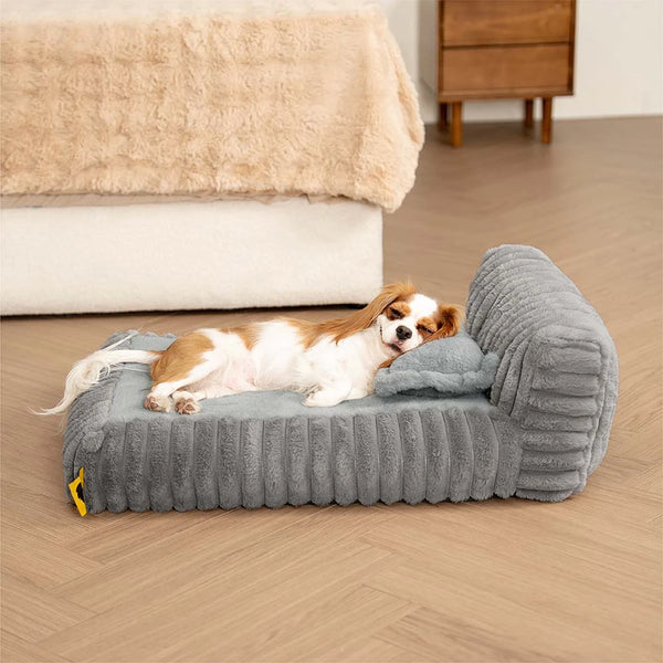 Mini Plush Home-Style Backrest Orthopedic Bed for Small Dogs - TinyNest