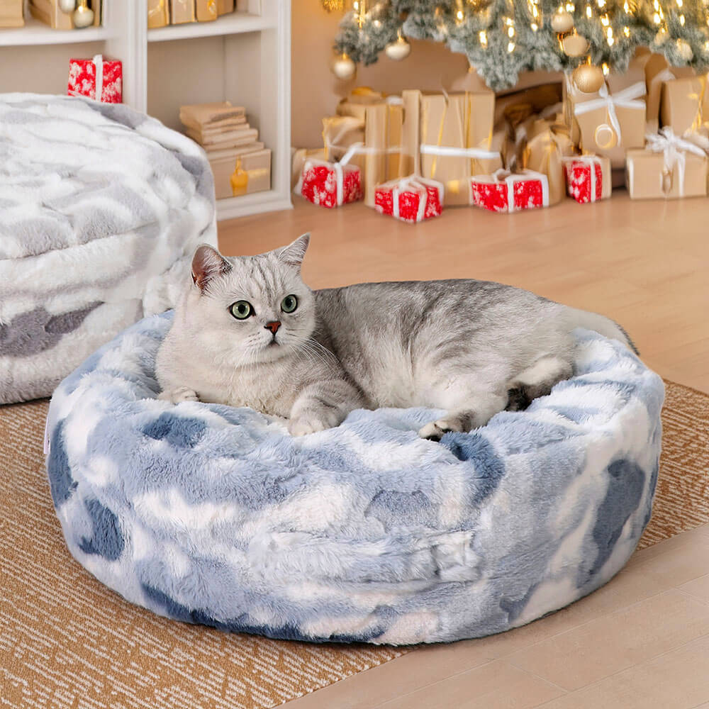 Cloudy Fluffy Calming Donuts Round Dog Beds