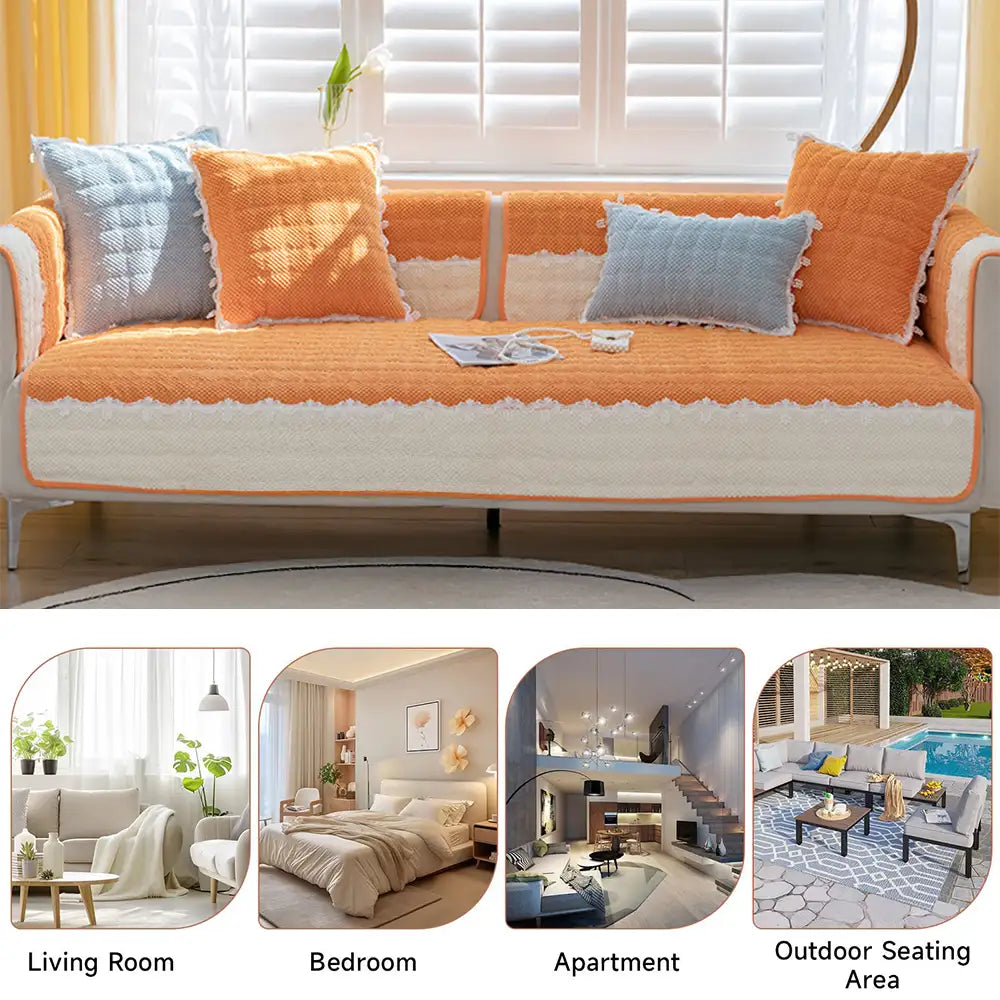 Corduroy Warm Scratch Resistant Sofa Protective Couch Cover