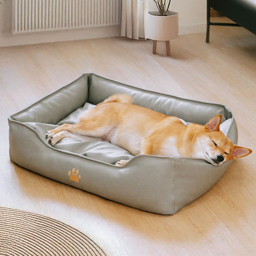 Cama de perros extraíbles de perros extraíbles de cuero de lujo de cuero impermeable