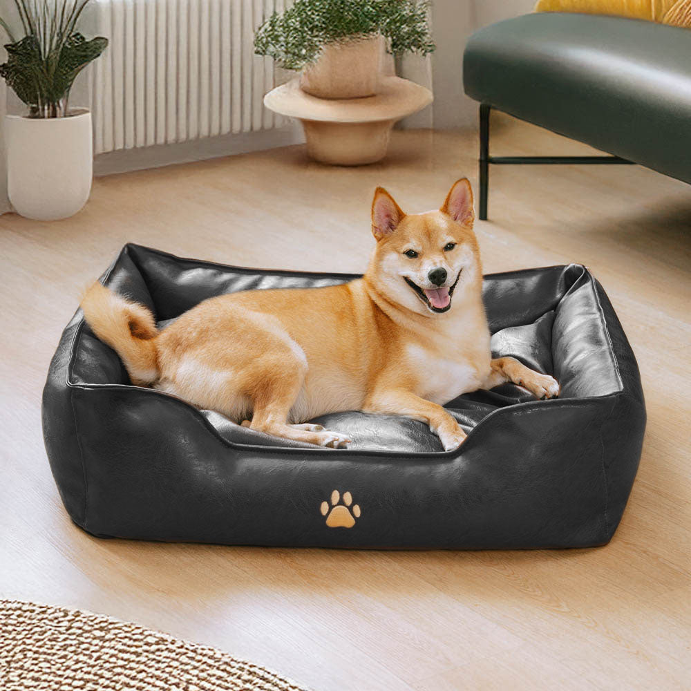 Cama de perros extraíbles de perros extraíbles de cuero de lujo de cuero impermeable