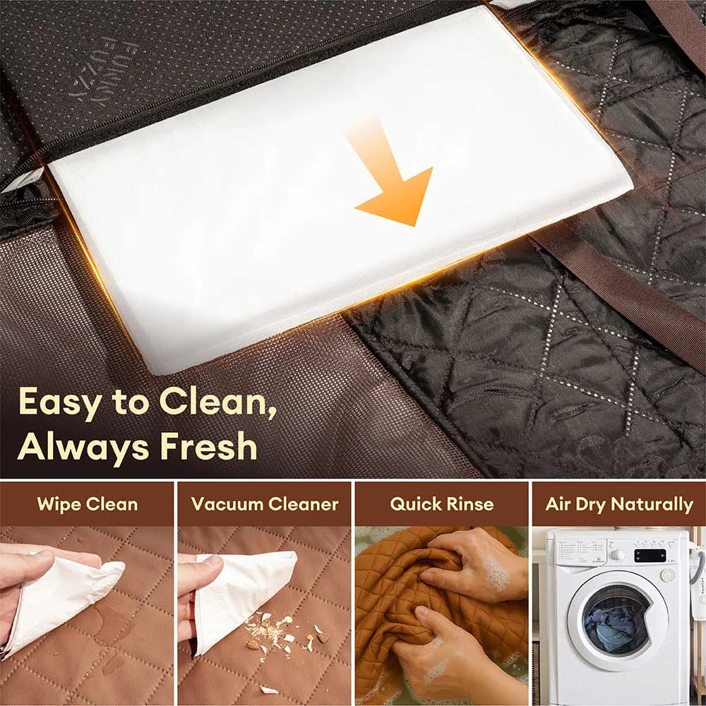 Premium Faux Leather Water-repellent Hammock Dog Car Seat Cover - RideProtector